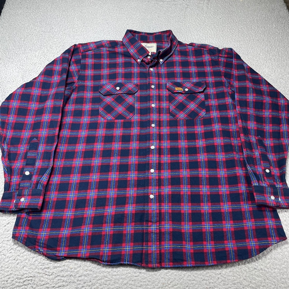 Scotsman Shirt Mens 3XLT‎ Red Plaid Flannel Button Down Workwear USA Made